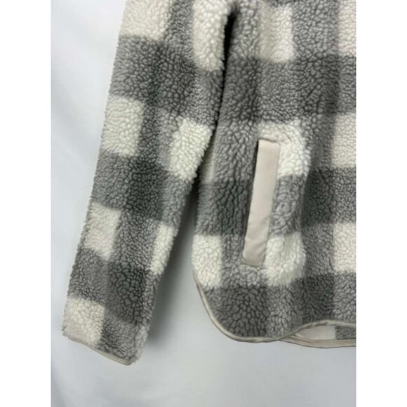 Abercrombie & Fitch Women's XS Plaid Sherpa Fleece 1/4 Zip Jacket With Pockets - Picture 16 of 16